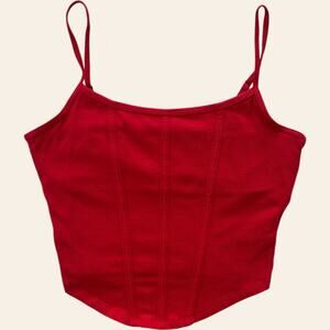 Hollister corset-seam jersey cami tank top y2k